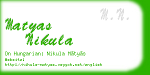matyas nikula business card